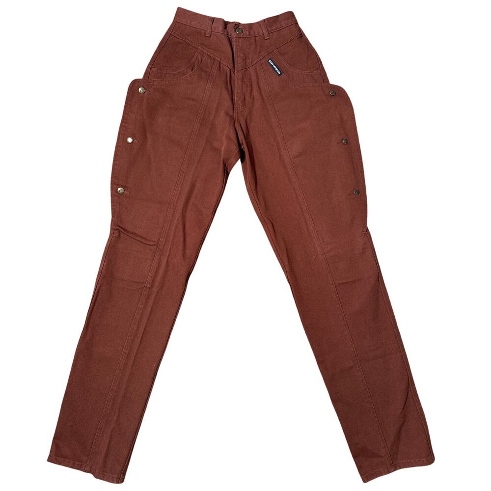 Vintage Rocky Mountain pants Rodeo High Waist Pants side Flaps size29 dark brown